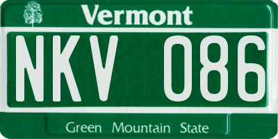 VT license plate NKV086