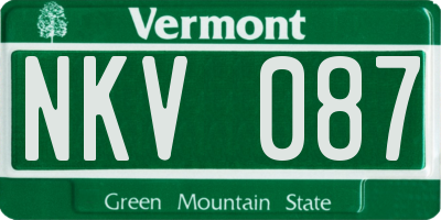 VT license plate NKV087