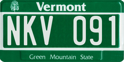 VT license plate NKV091