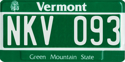 VT license plate NKV093