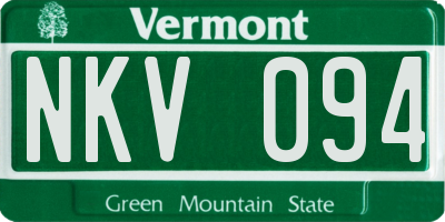 VT license plate NKV094