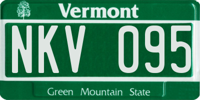 VT license plate NKV095
