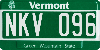 VT license plate NKV096
