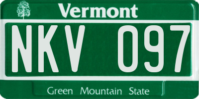 VT license plate NKV097