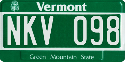 VT license plate NKV098