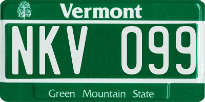 VT license plate NKV099