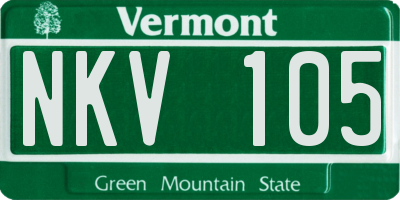 VT license plate NKV105