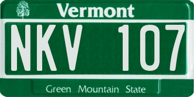 VT license plate NKV107