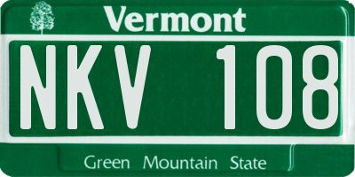VT license plate NKV108