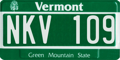 VT license plate NKV109
