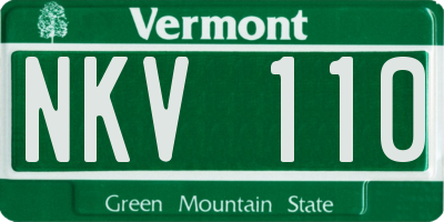 VT license plate NKV110