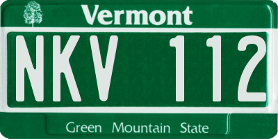 VT license plate NKV112
