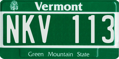 VT license plate NKV113