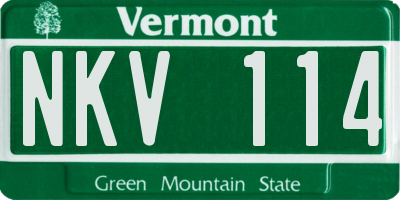 VT license plate NKV114
