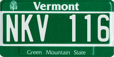 VT license plate NKV116