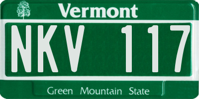 VT license plate NKV117