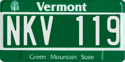 VT license plate NKV119