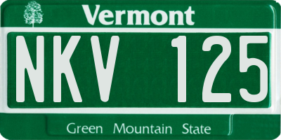 VT license plate NKV125