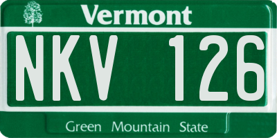 VT license plate NKV126
