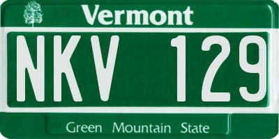 VT license plate NKV129
