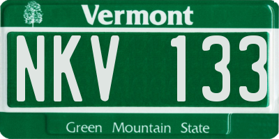 VT license plate NKV133