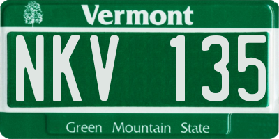 VT license plate NKV135