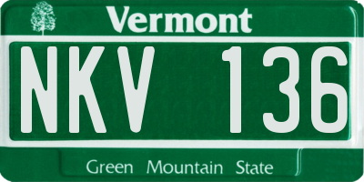 VT license plate NKV136