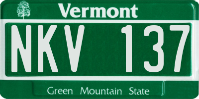 VT license plate NKV137