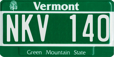 VT license plate NKV140