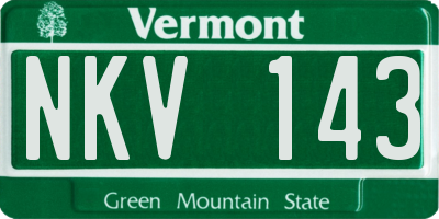 VT license plate NKV143