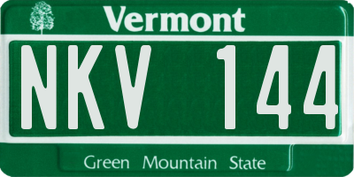 VT license plate NKV144
