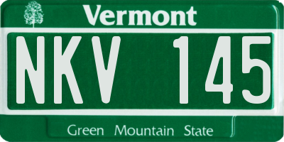 VT license plate NKV145