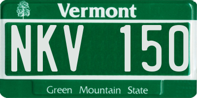 VT license plate NKV150