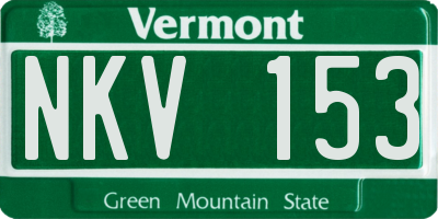 VT license plate NKV153