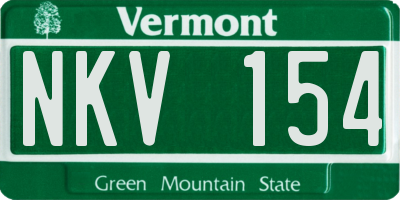 VT license plate NKV154