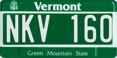 VT license plate NKV160