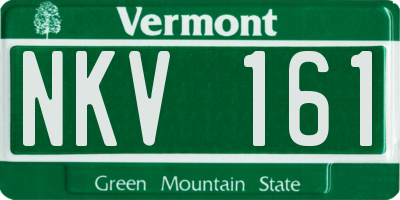 VT license plate NKV161
