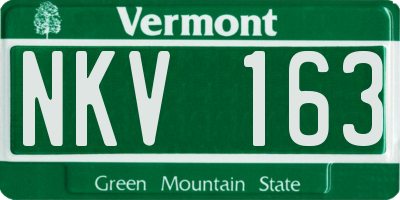 VT license plate NKV163
