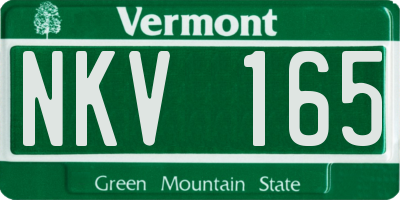 VT license plate NKV165
