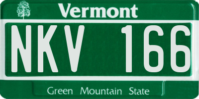 VT license plate NKV166