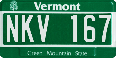 VT license plate NKV167