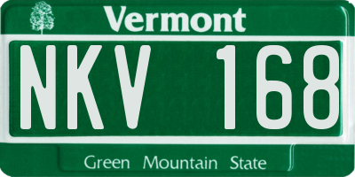 VT license plate NKV168