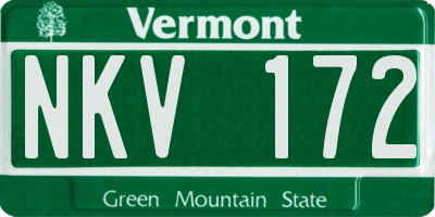 VT license plate NKV172