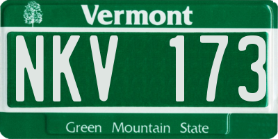 VT license plate NKV173