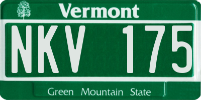 VT license plate NKV175