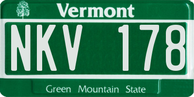 VT license plate NKV178
