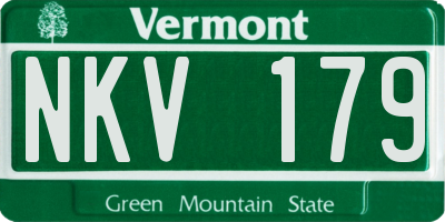 VT license plate NKV179