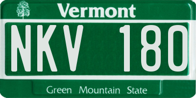VT license plate NKV180