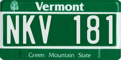 VT license plate NKV181