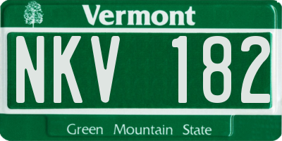 VT license plate NKV182